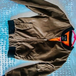 Love tree olive green bomber jacket